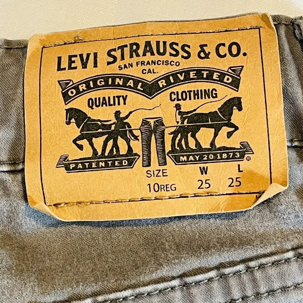 LEVI'S 514 Straight Leg Gray Denim Jeans Boy's Size 10 Reg W25 x L25 - Picture 7 of 11